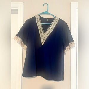 SHEIN navy blue short sleeve shirt